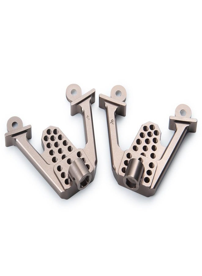 WEFEINO 4PCS Aluminum Front & Rear Shock Tower Hoops Bracket Mount Upgrade Parts for Axial SCX10 1/10 Scale Crawlers Truck Car (Titanium) - Image 3